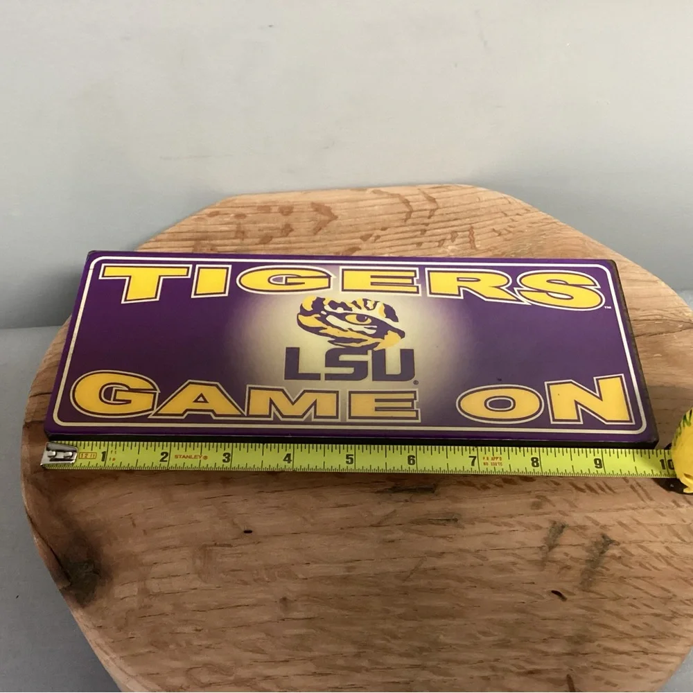 🟣 New - LSU Tigers Game On - Desk Top / Shelf / Wall Sign - Official Product - Picture 8 of 10